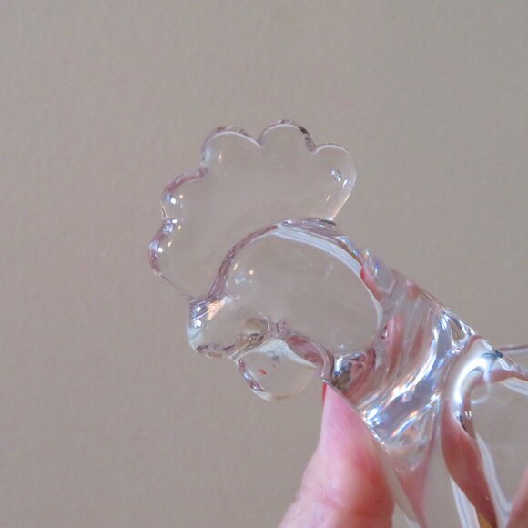 Vintage crystal glass rooster ashtray cigar ashtray brush rest / Cofrac/ art ver - Picture 3 of 7
